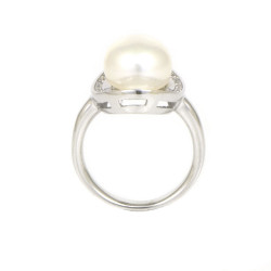 Anell or blanc 18 quirats perla