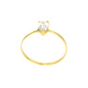 Anillo oro 18 kilates circonita lágrima