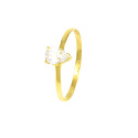 Anillo oro 18 kilates circonita lágrima