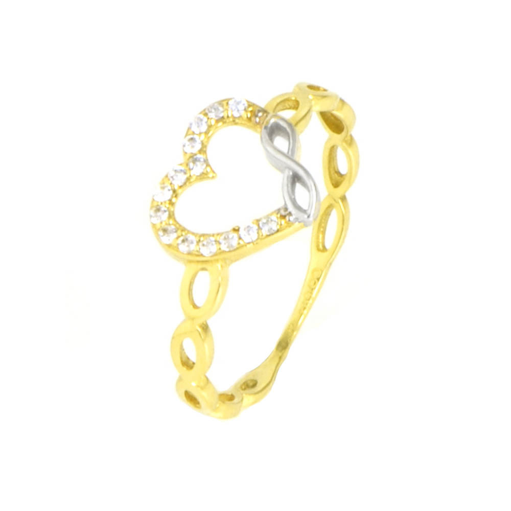 Anillo oro 18 kilates bicolor corazón