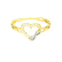 Anillo oro 18 kilates bicolor corazón
