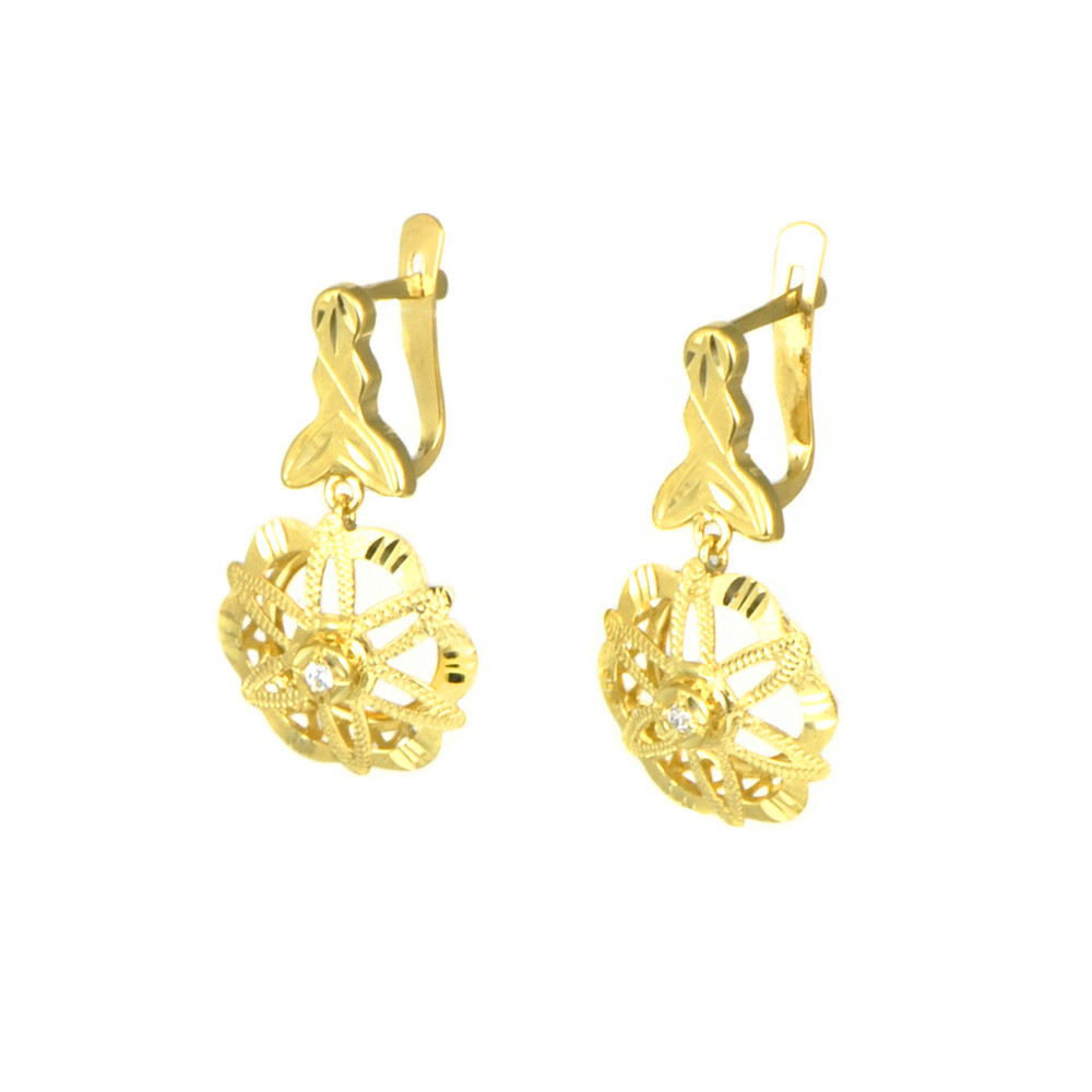 Pendientes cubana oro 18 kts largos