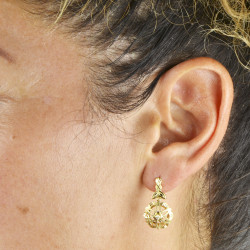 Pendientes cubana oro 18 kts largos