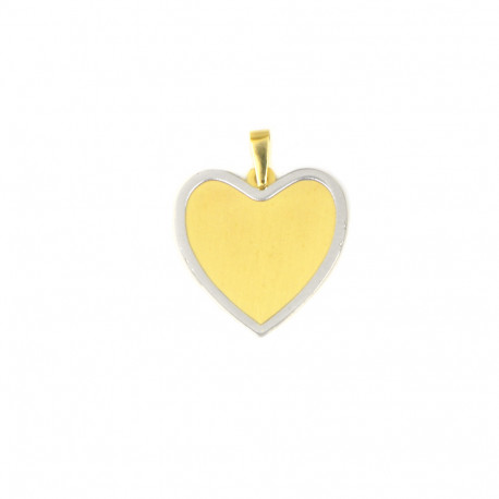 placa oro bicolor 18 klts corazón