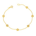Pulsera oro 18 kts flores mujer