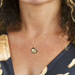 placa oro bicolor 18 klts corazón