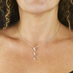 Collaret or blanc 18kts llàgrimes