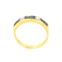 Anillo oro 18 Kts diamantes y zafiros azules
