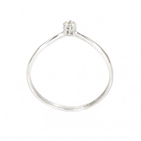ANILLO ORO BLANCO 18 KTS CON DIAMANTE