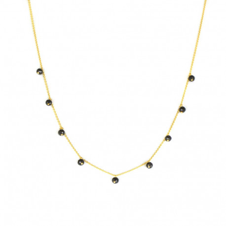Gargantilla oro amarillo 18kts espinelas negras