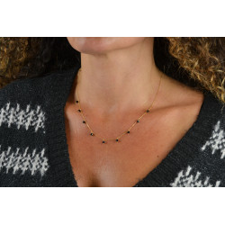 Gargantilla oro amarillo 18kts espinelas negras