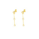Pendientes oro amarillo 18 kts largos estrellas