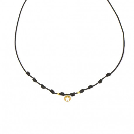 Collaret macramé d'or  18 KTS  flor