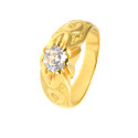 Anillo hombre oro  18 kilates  solitario