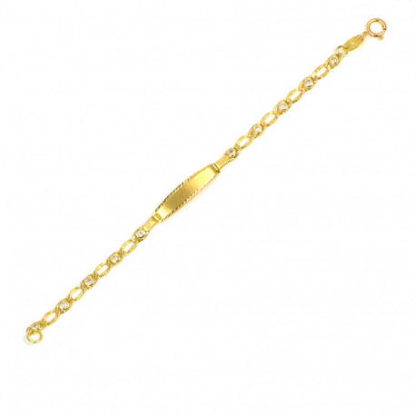 Pulsera para bebé oro 18 kts circonitas