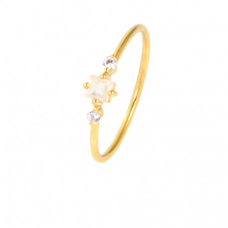 Anillo piedra de luna oro 18 kilates