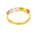 Anillo piedras multicolor oro 18 kilates