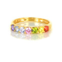 Anillo piedras multicolor oro 18 kilates