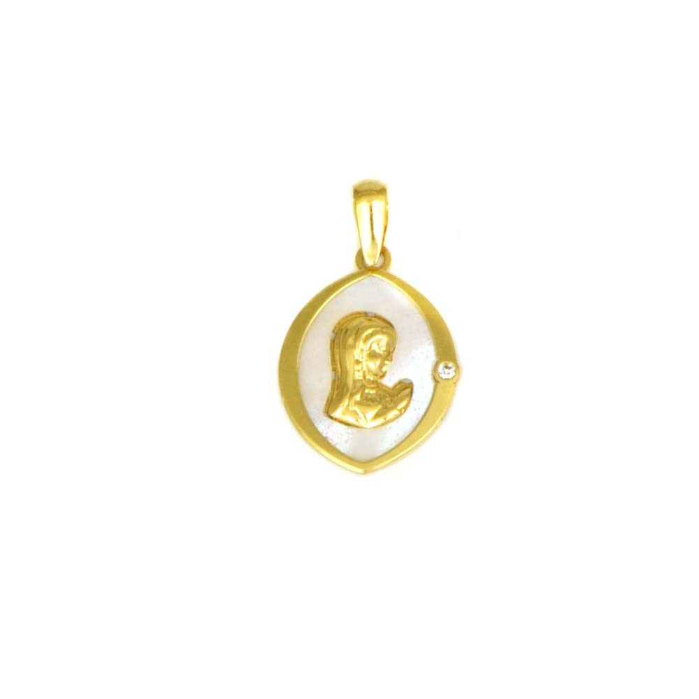 Medalla de oro 18 kts virgen niña