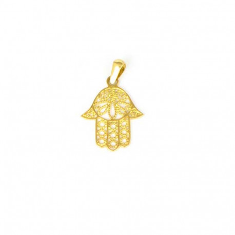 Colgante de oro 18 kts mano de Fátima