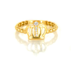 Anell corona or groc 18 quirats