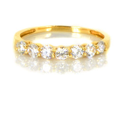 Anell de 7 diamants en or groc