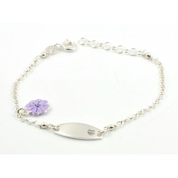 Pulsera de oro para bebé con placa