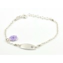 Pulsera de plata en primera ley con placa para grabado
