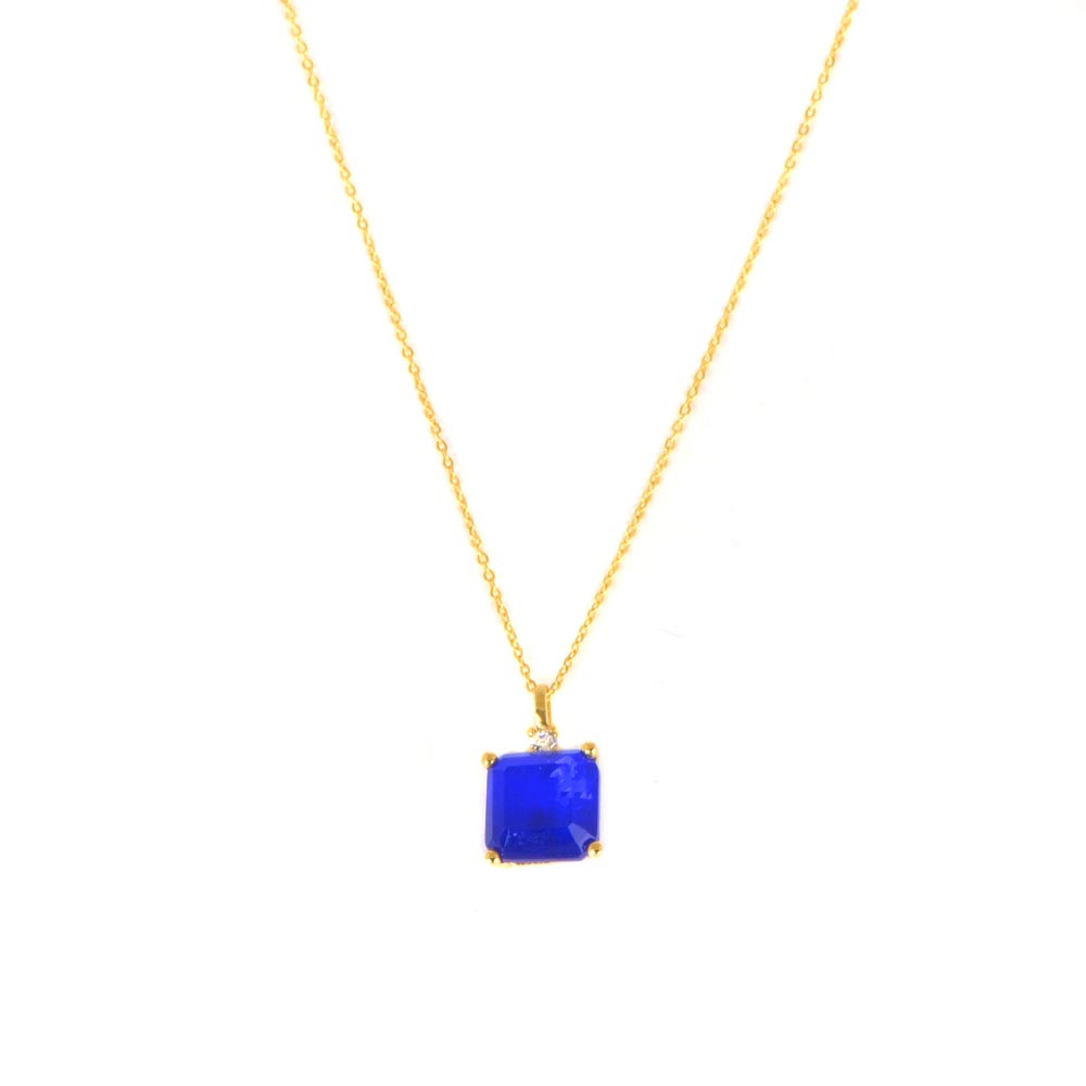 Gargantilla cuarzo azul oro 18kts