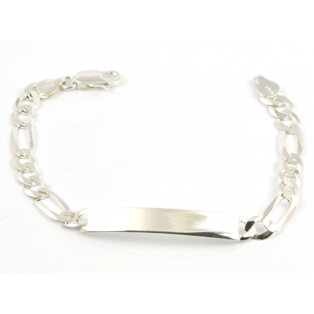 Pulsera de plata con placa.