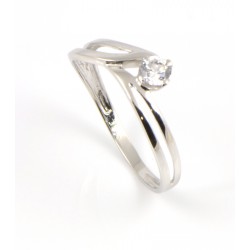 Anillo de compromiso con oro blanco y diamante