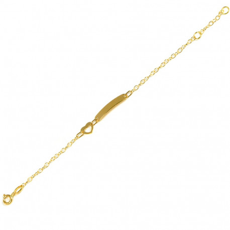 Pulsera para bebé oro 18 kts corazón