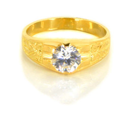 Anillo hombre oro  18 kilates  solitario