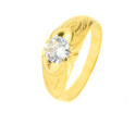 Anillo hombre oro  18 kilates  solitario