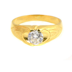 Anillo hombre oro  18 kilates  solitario