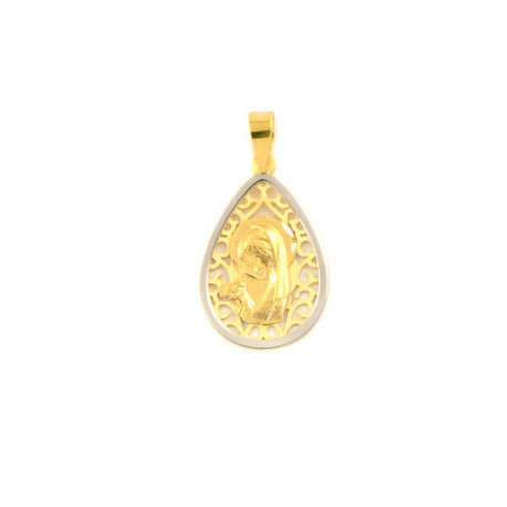 Medalla de oro 18 kts virgen niña