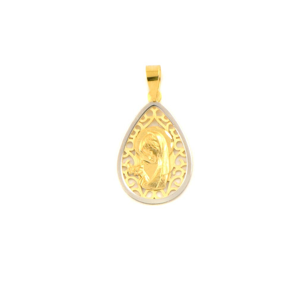 Medalla de oro 18 kts virgen niña
