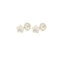 Pendientes oro blanco 18 kts flor