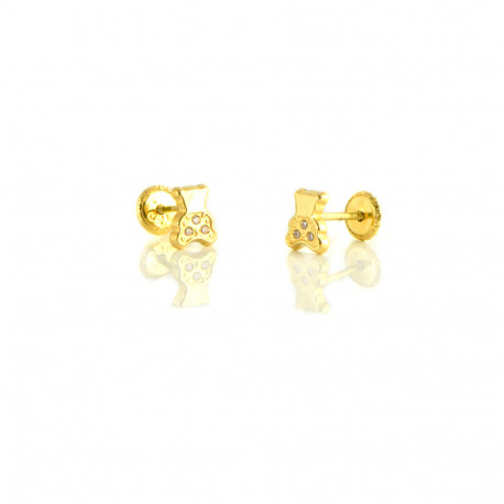 Pendientes oro 18 kts  oso circonitas