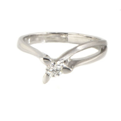 Anillo oro blanco 18 kilates y diamante