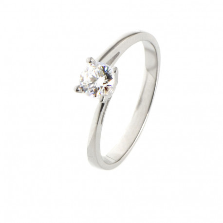 Anillo oro blanco 18 kilates circonita