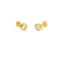 Pendientes oro 18 kts  corazón circonita