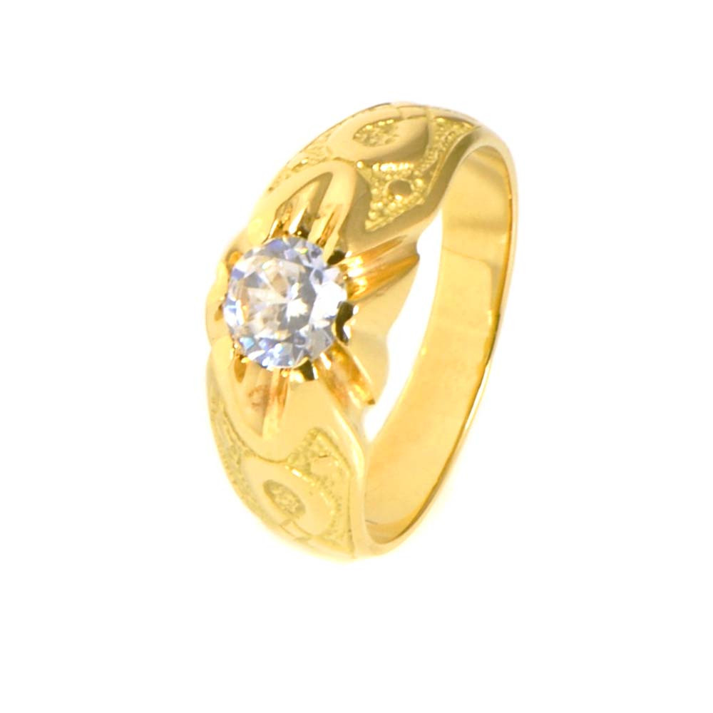 Anillo hombre oro  18 kilates  solitario