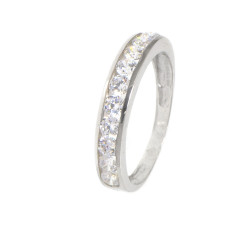 Anell or blanc 18 quirats circonites