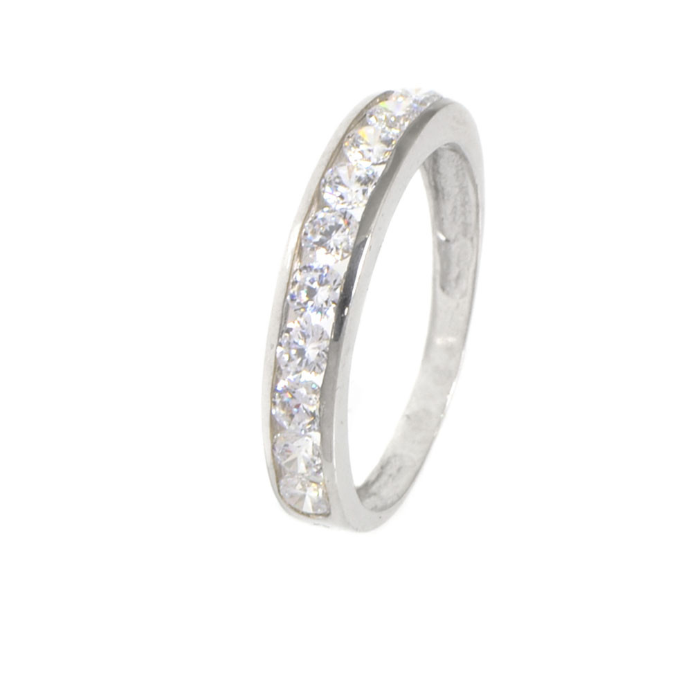 Anillo oro blanco 18 kilates circonitas