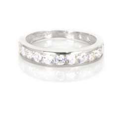 Anillo oro blanco 18 kilates circonitas