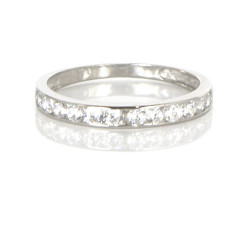 Anillo oro blanco 18 kilates circonitas