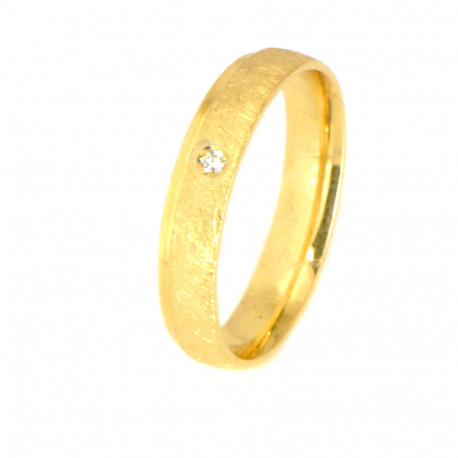 Alianza de oro 18 kts amarillo y diamante