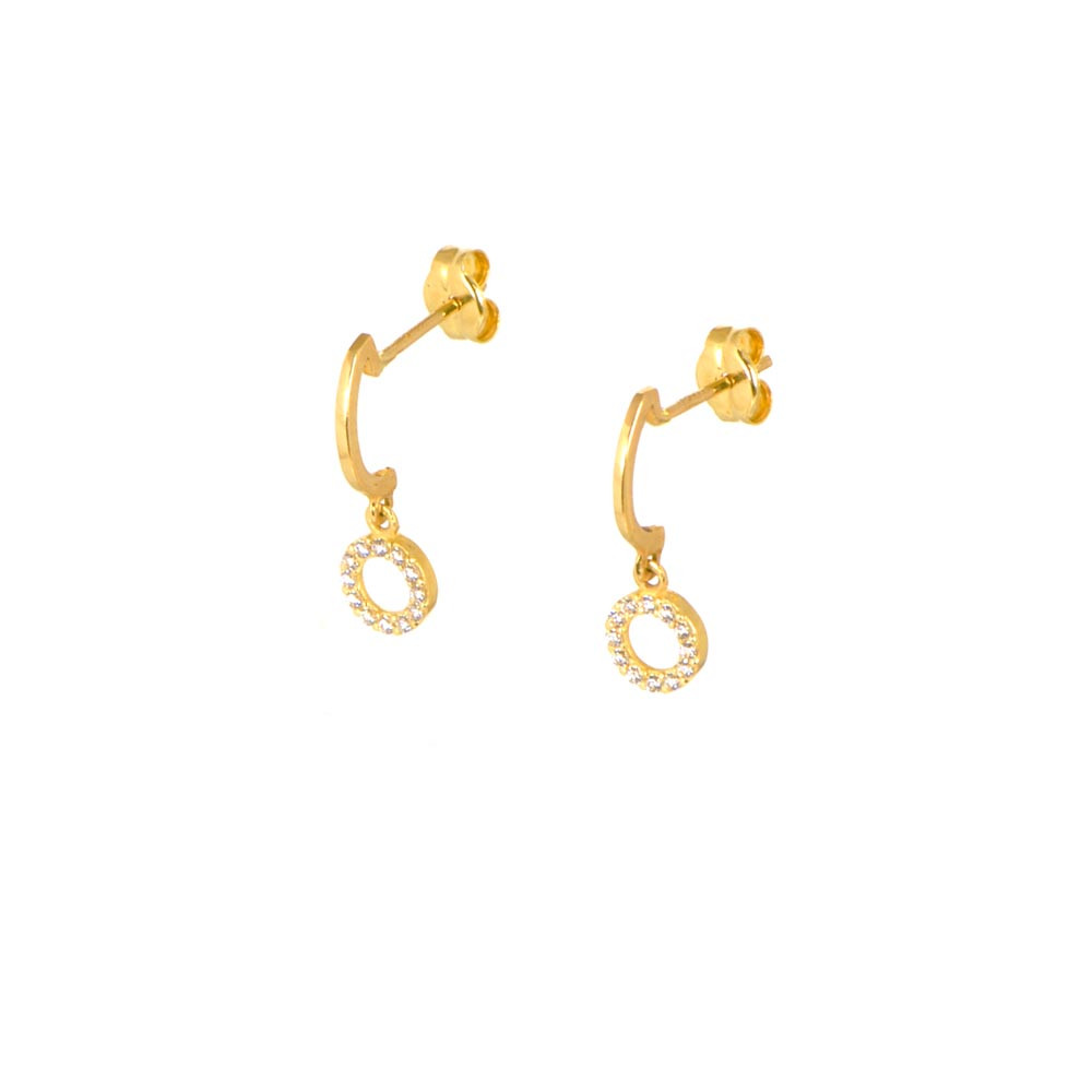 Pendientes oro de18 kts circonitas