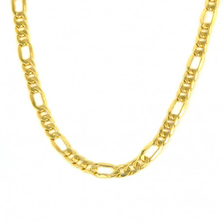 Cadena de oro 18 kts  semi maciza 3 +1 8 milímetros